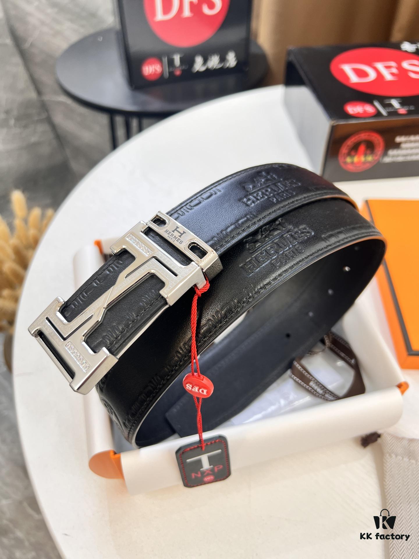 693201613a89a121ed550616 Arrival 🎺🎺 Hermes Men's Belt, New Style with Diamond-Inlaid Letters and Inner Buckle, ZP-Synchronized Steel Logo, Imported Embossed Horse-Carriage Full-Grain Calfskin, 3.8cm Plain Weave Full-Grain Leather, Top-Tier Quality Available for Authentication