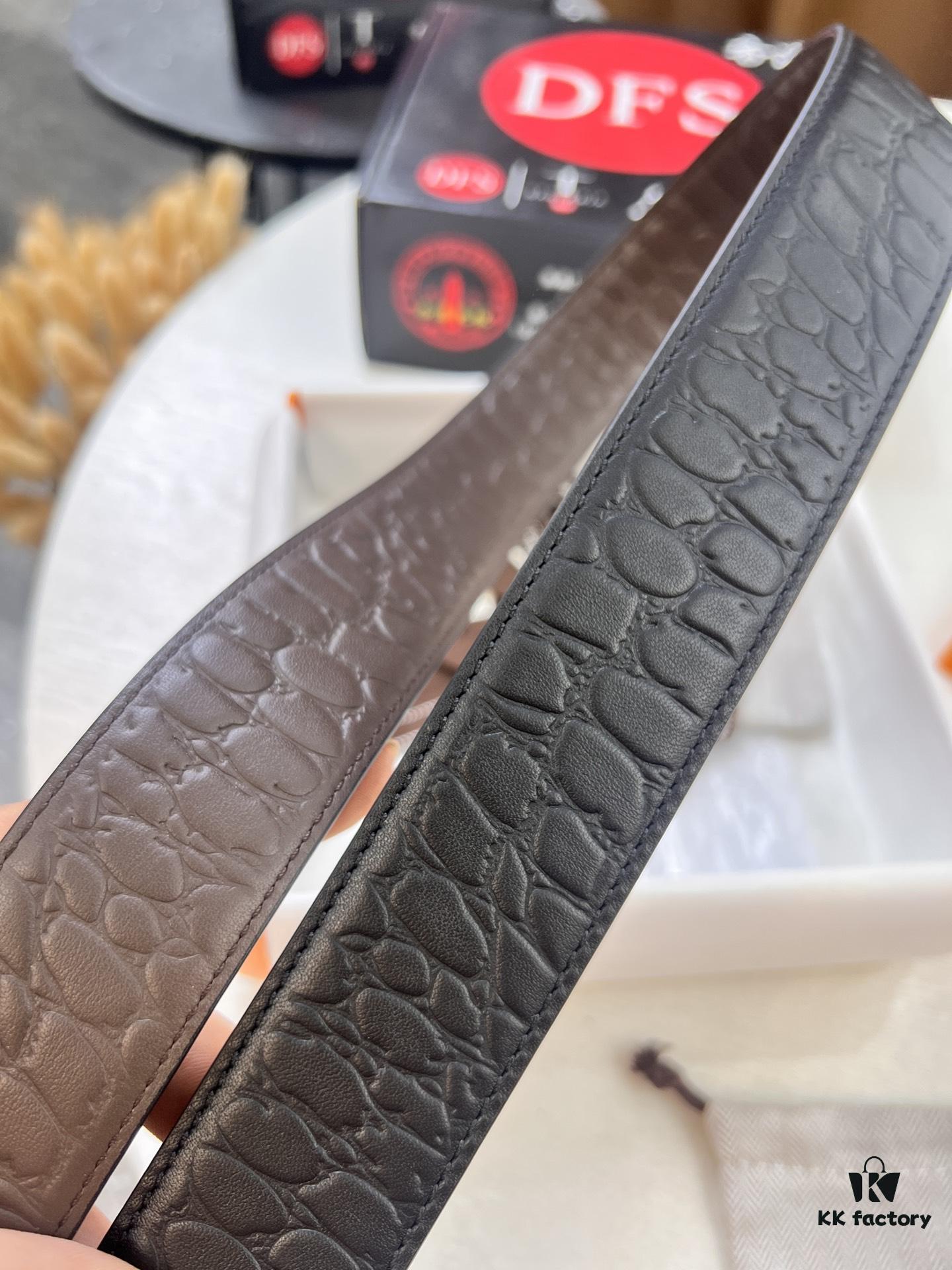 693201623a89a121ed550625 Arrival of Men's Hermès Belt with New H-Inner Buckle, Dual-Sided Use, Imported Stone-Grain Full-Grain Leather, 3.8cm Width, Top Quality with NXP Chip Authentication