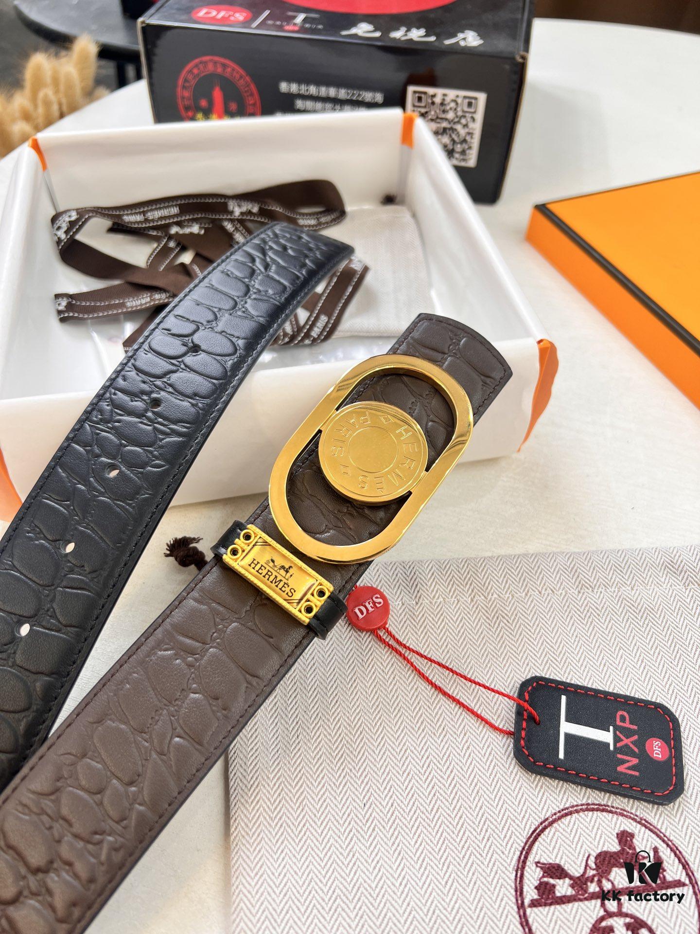693201623a89a121ed55062a Arrival of Men's Hermès Belt with New H-Inner Buckle, Double-Sided Use, Genuine Embossed Logo, Premium Imported Stone-Grain Top Layer Cowhide