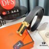 693201633a89a121ed550633 Hermès Men's Belt - Genuine Top-Layer Calfskin with Diamond-Paved Letters, Stainless Steel Hardware, 3.8cm Width