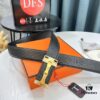 693201633a89a121ed550634 Hermès Men's Belt - Genuine Top-Layer Calfskin with Diamond-Paved Letters, Stainless Steel Hardware, 3.8cm Width
