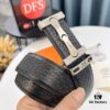 693201633a89a121ed550637 Hermès (Men's) Belt, Genuine Top-Layer Cowhide with Diamond-Paved Letters, Stainless Steel Hardware, 3.8cm Width