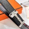693201633a89a121ed550639 Hermès (Men's) Belt, Genuine Top-Layer Cowhide with Diamond-Paved Letters, Stainless Steel Hardware, 3.8cm Width