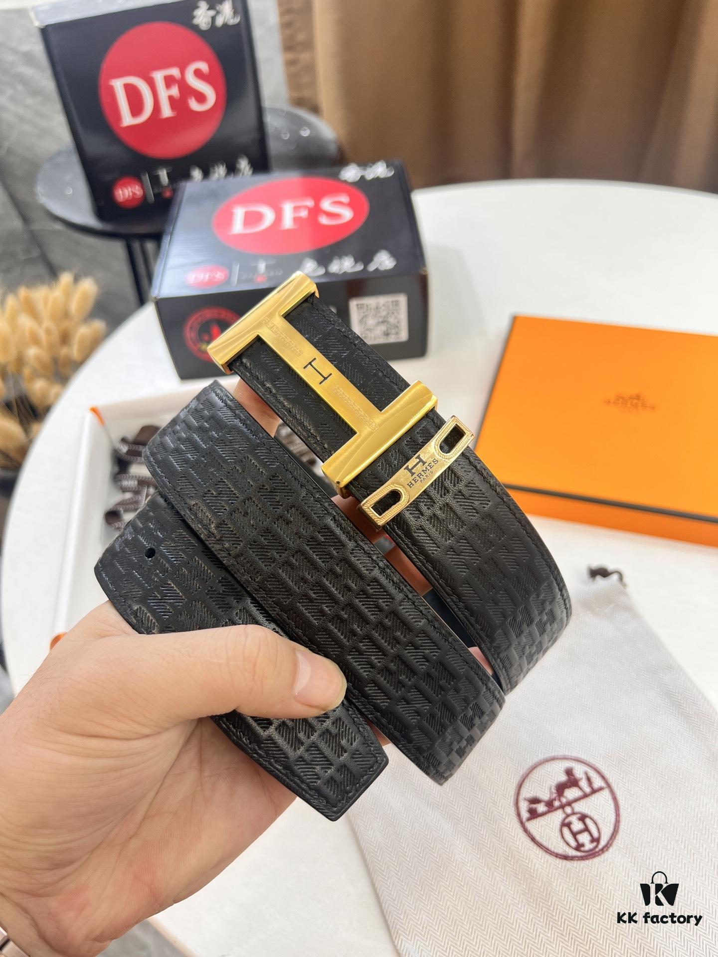 693201643a89a121ed55063f Hermes Men's Belt, Crocodile Grain Top Layer Leather, H Embossing, Steel Hardware, Reversible Design, 3.8cm Width