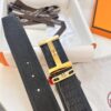 693201643a89a121ed550640 Hermes Men's Belt, Crocodile Grain Top Layer Leather, H Embossing, Steel Hardware, Reversible Design, 3.8cm Width