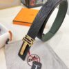 693201653a89a121ed55064e Hermès Men's Belt, New H-Logo Inside Buckle, Imported Embossed Top-Grade Calf Leather, Green Crocodile Texture, 3.8cm Width, ZP Synchronized Steel Stamp Logo