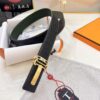 693201653a89a121ed55064f Hermès Men's Belt, New H-Logo Inside Buckle, Imported Embossed Top-Grade Calf Leather, Green Crocodile Texture, 3.8cm Width, ZP Synchronized Steel Stamp Logo