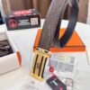 693201663a89a121ed55065d Hermès Men's Belt, Top Grain Calfskin with Engraved H Logo Buckle, 3.8cm Width, Adjustable Length, Original Imported Embossed Horse Head Design, Ideal Gift