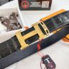 693201693a89a121ed55067d Hermès Men's Belt, Genuine Top-Layer Crocodile-Textured Leather, Slim Design, 3.8cm Width, Stainless Steel Hardware, Reversible Wear, Gift-Ready