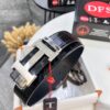 Hermès Men's Belt, Genuine Top-Layer Calfskin with Crocodile Texture, 3.8cm Width, Adjustable Length, Double-Sided Usage, Stainless Steel Hardware, Official Website Verified, Ideal Gift