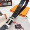 Hermès Men's Belt, Genuine Top-Layer Calfskin with Crocodile Texture, 3.8cm Width, Adjustable Length, Double-Sided Usage, Stainless Steel Hardware, Official Website Verified, Ideal Gift