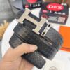 6932016a3a89a121ed55068c Hermès Men's Belt, Top Grain Calfskin Leather with Engraved H Logo Buckle, 3.8cm Width, Adjustable Length, Sterling Silver Hardware, Ideal Gift