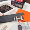 6932016a3a89a121ed55068d Hermès Men's Belt, Top Grain Calfskin Leather with Engraved H Logo Buckle, 3.8cm Width, Adjustable Length, Sterling Silver Hardware, Ideal Gift