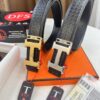 6932016a3a89a121ed550690 Hermès Men's Belt, Top Grain Calfskin Leather with Engraved H Logo Buckle, 3.8cm Width, Adjustable Length, Sterling Silver Hardware, Ideal Gift