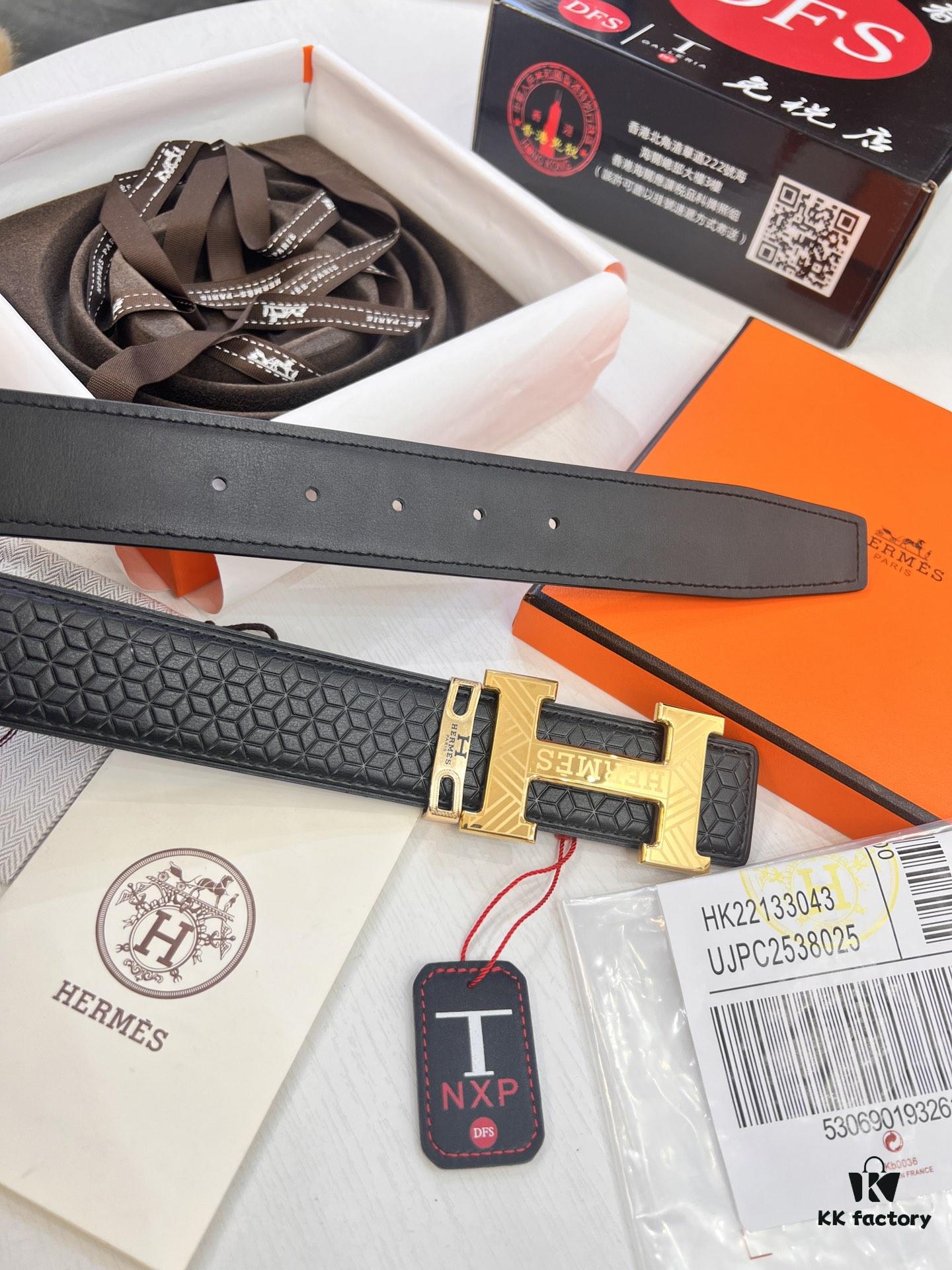 6932016a3a89a121ed550693 Hermès Men's Belt, Genuine Top-Layer Cowhide with Engraved Horse Carriage Logo, Slim Design 3.8cm Width, Stainless Steel Hardware, Ideal Gift Choice