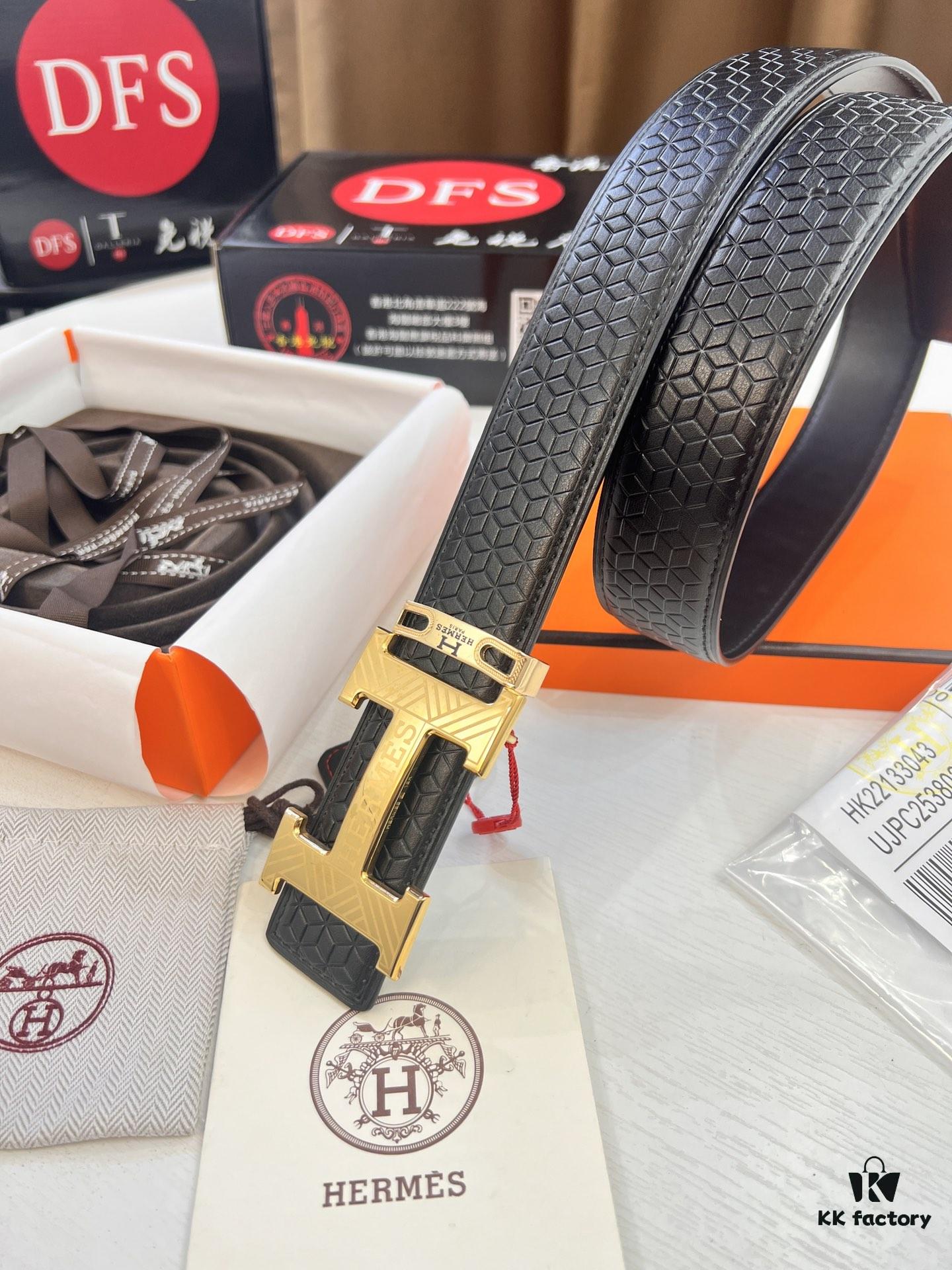 6932016a3a89a121ed550694 Hermès Men's Belt, Genuine Top-Layer Cowhide with Engraved Horse Carriage Logo, Slim Design 3.8cm Width, Stainless Steel Hardware, Ideal Gift Choice