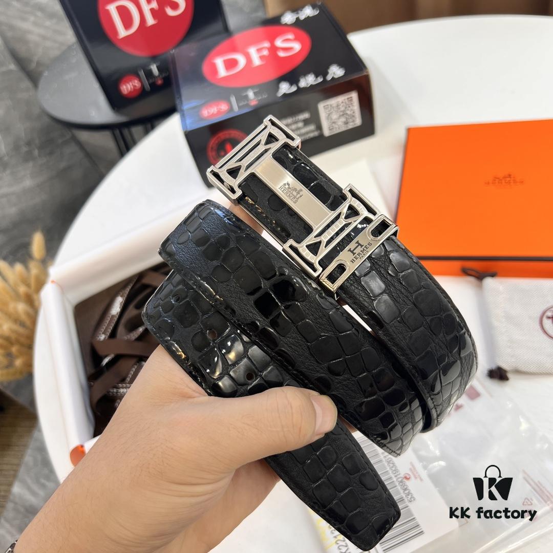 6932016b3a89a121ed5506a1 Hermès H Belt, New Arrival, Stainless Steel H Internal Buckle, ZP Synchronized Engraved Logo, 3.8cm Width, Top Quality Genuine Crocodile Grain Top Layer Calfskin Leather, Imported Leather, Mold-Customized Design, Supports Authentication via NXP Chip in Duty-Free Packaging