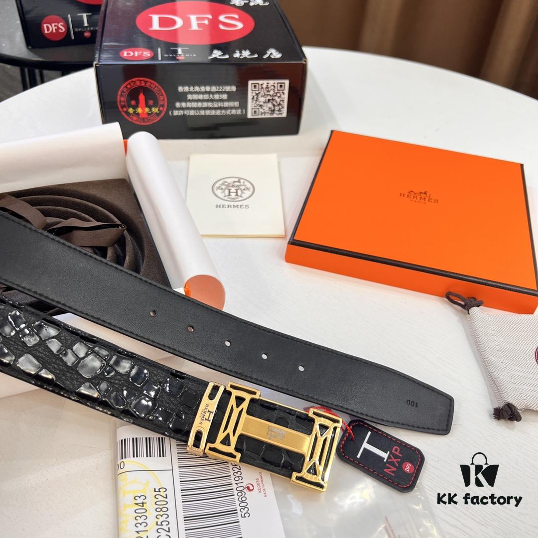 6932016c3a89a121ed5506a9 Hermès H Belt, New Arrival, Stainless Steel H Internal Buckle, ZP Synchronized Engraved Logo, 3.8cm Width, Premium Crocodile Grain Top Layer Calfskin Leather