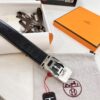 6932016d3a89a121ed5506b7 Hermès Men's Belt, Top Grain Cowhide Leather with Engraved Buckle, 3.8cm Width, Adjustable Length, Original Imported Embossed Horse Head Design