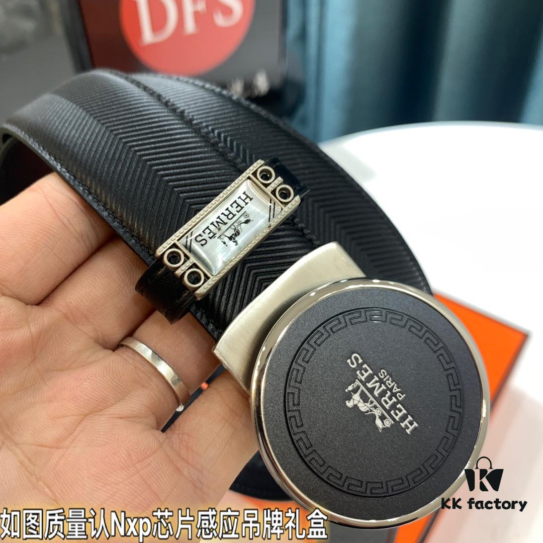 6932016e3a89a121ed5506bf Hermès HH Original Factory Direct Order, Hong Kong Duty-Free Gift Box, Italian Imported Full-Grain Calfskin Belt with Automatic Buckle, 3.5cm Width, Luxury Fashion Runway Style