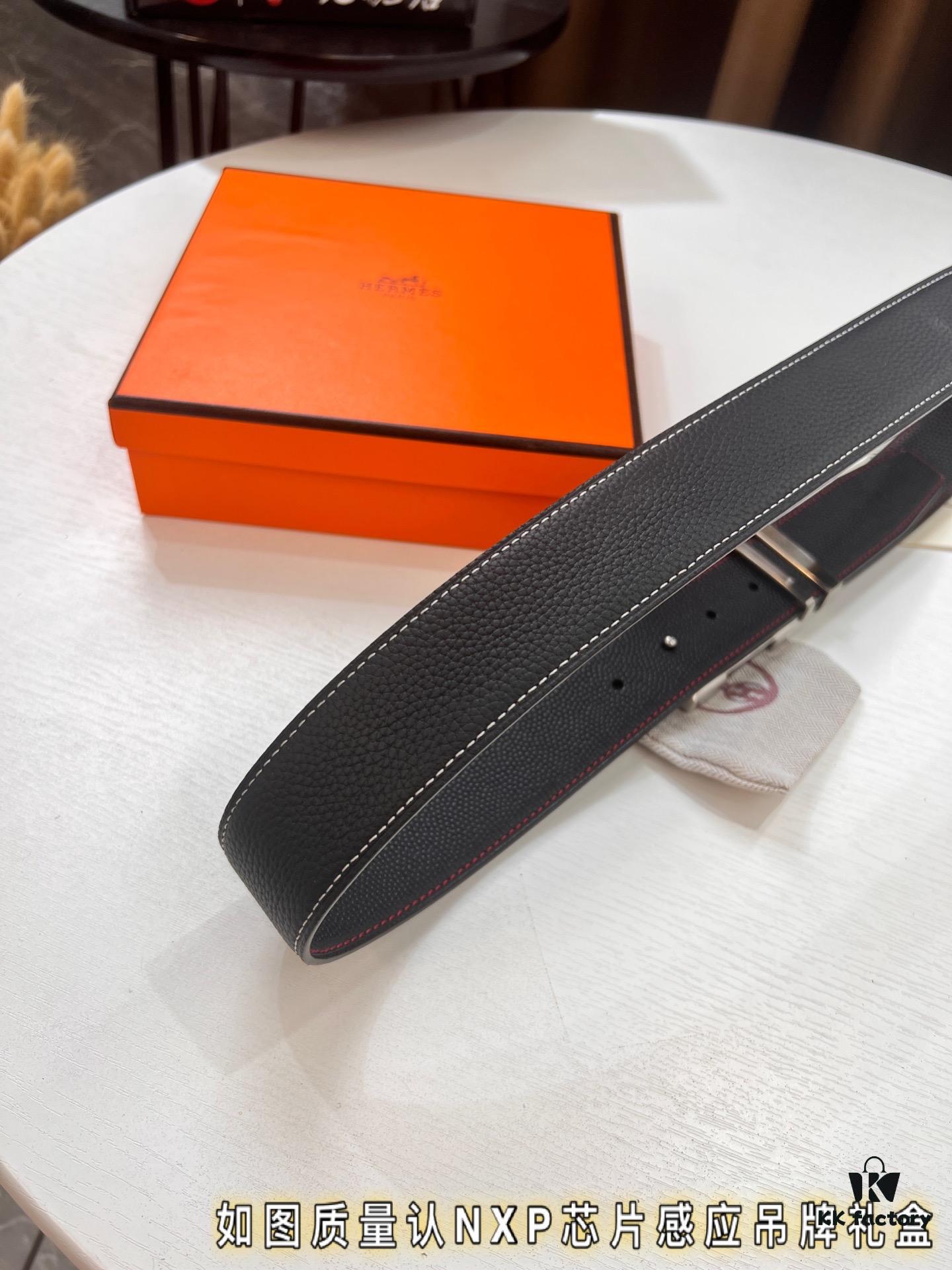 693201703a89a121ed5506d5 Arrival Hermes Men's Belt with Letter Inner Buckle, ZP Synchronized Steel Stamp Logo, Imported Pebbled and Lychee Texture Full-Grain Leather, 3.8cm Trendy Brand Belt Available on Official Website