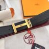 693201723a89a121ed5506f7 Hermès Men's Belt, Wine Red Fine-Grain Full-Grain Calfskin, 3.8cm Width, Original Imported Punching Head Leather, Stainless Steel H Buckle, Custom Length