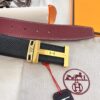 693201723a89a121ed5506f9 Hermès Men's Belt, Wine Red Fine-Grain Full-Grain Calfskin, 3.8cm Width, Original Imported Punching Head Leather, Stainless Steel H Buckle, Custom Length