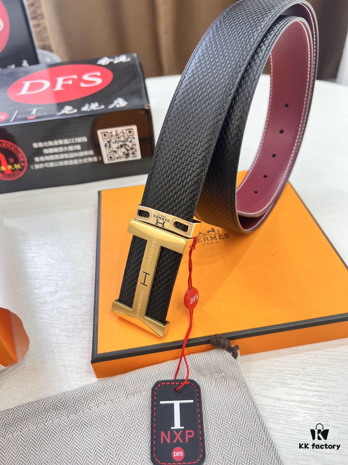 693201723a89a121ed5506fa Hermès Men's Belt, Wine Red Fine-Grain Full-Grain Calfskin, 3.8cm Width, Original Imported Punching Head Leather, Stainless Steel H Buckle, Custom Length