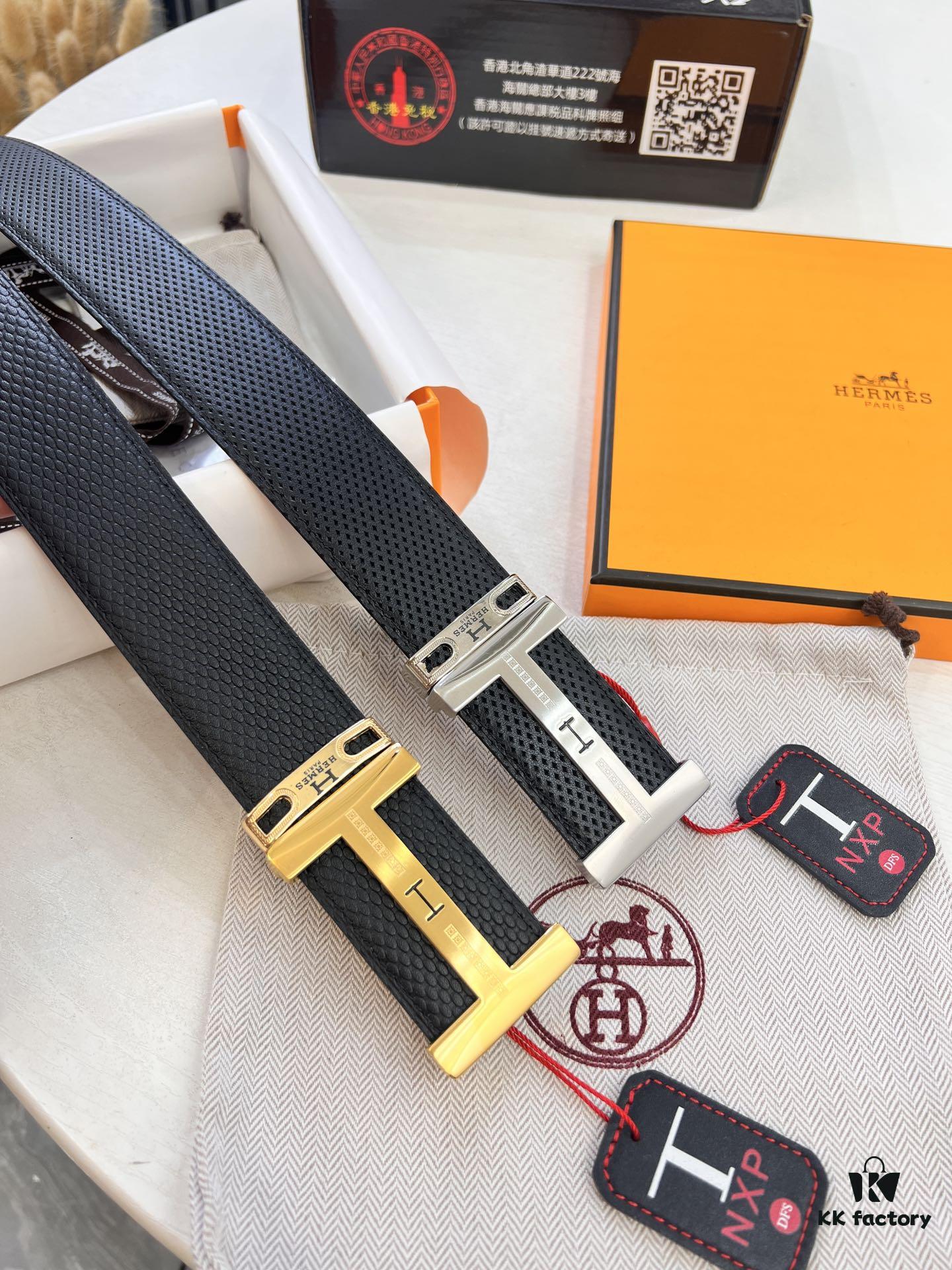 693201733a89a121ed5506fc Hermès Men's Belt, Wine Red Fine-Grain Full-Grain Calfskin, 3.8cm Width, Original Imported Punching Head Leather, Stainless Steel H Buckle, Custom Length