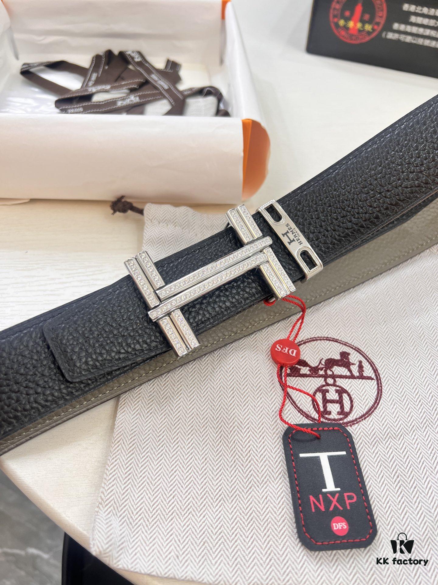 693201743a89a121ed55070c Hermès H Belt, ZP Mold Made, Full H Plated Pattern Stainless Steel Hardware, Original Crispy Grain Leather, Reversible Design, Top Quality