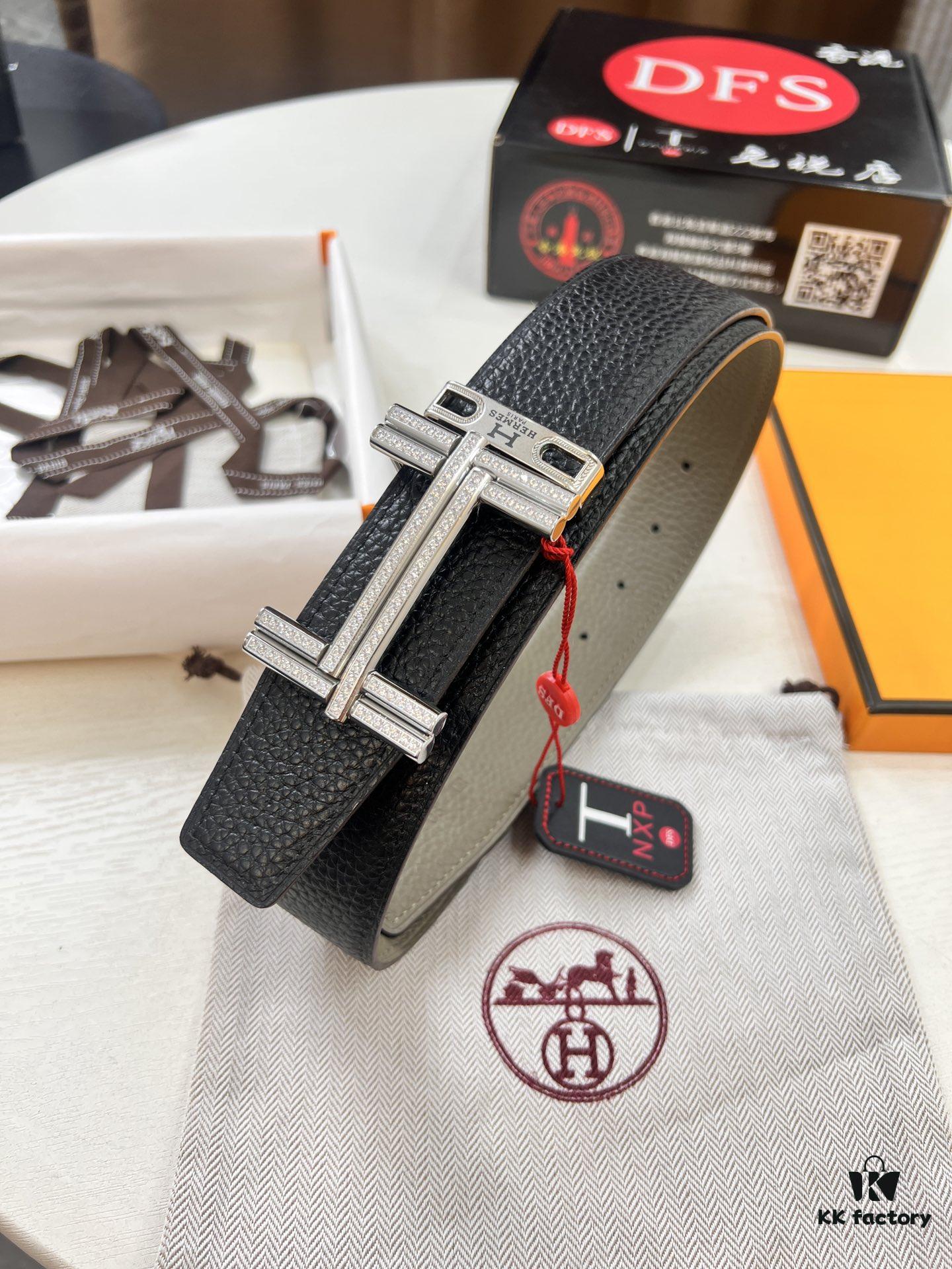 693201743a89a121ed550710 Hermès H Belt, ZP Mold Made, Full H Plated Pattern Stainless Steel Hardware, Original Crispy Grain Leather, Reversible Design, Top Quality