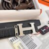 693201753a89a121ed55071b Hermès H Belt, New Arrival, Stainless Steel H Inner Buckle, ZP Synchronized Engraved Logo, Premium Crocodile Belly and Top Grain Cattle Leather