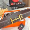 693201773a89a121ed55072f Hermès Men's Belt, Genuine Top-Layer Calfskin with Engraved Horse Carriage Embossing, 3.8cm Width, Stainless Steel Buckle, Adjustable Length