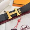 Hermes Men's Belt, Genuine Top-Layer Cowhide with Steel Hardware, 3.8cm Width, Ideal for Gifting