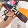 693201783a89a121ed55073c Hermès Men's Belt, Genuine Top-Layer Calfskin with Steel Hardware, 3.8cm Width, Ideal Gift