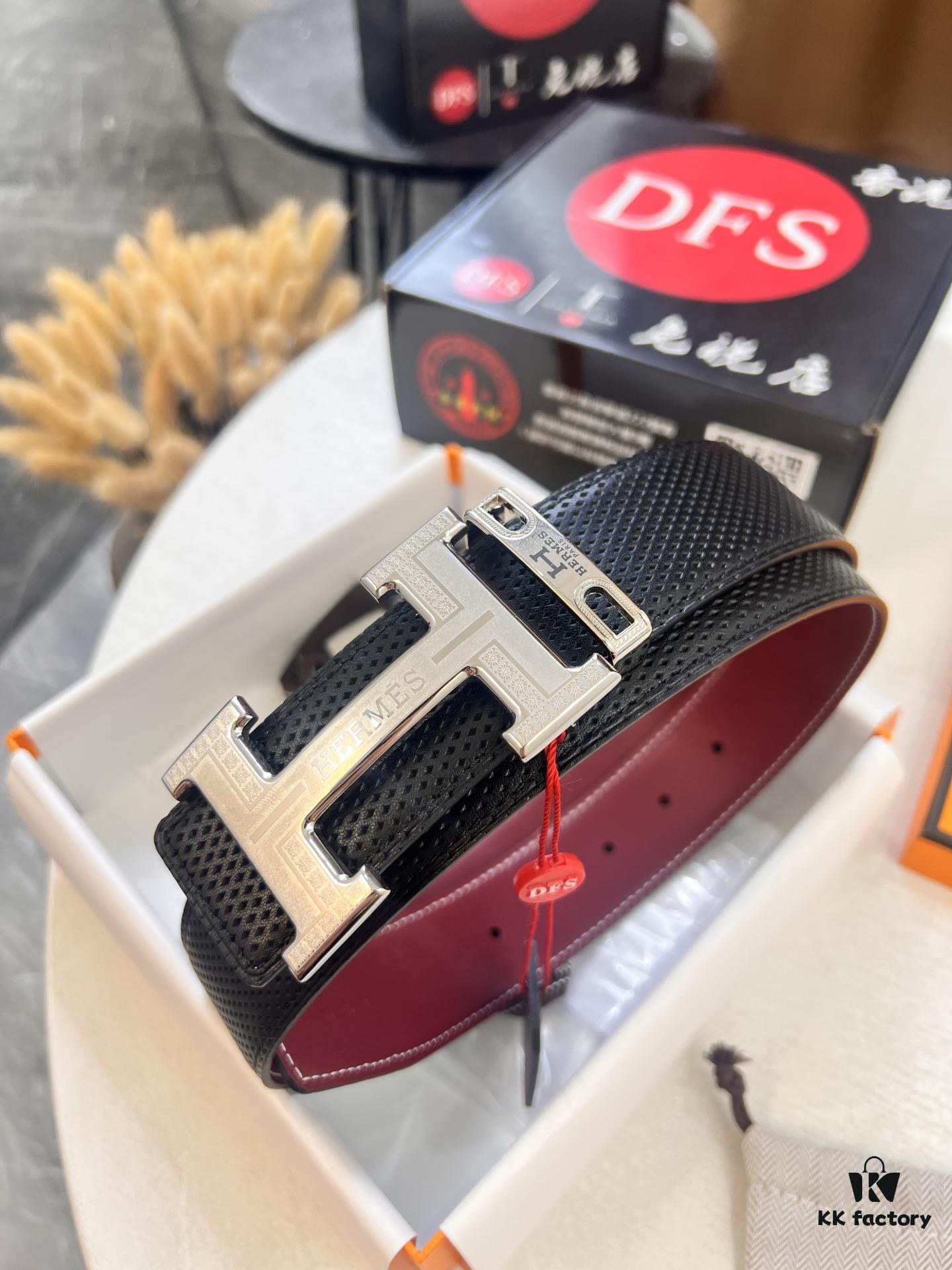 693201783a89a121ed550740 Hermès Men's Belt, Genuine Top-Layer Calfskin with Steel Hardware, 3.8cm Width, Ideal Gift