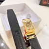 Versace Automatic Buckle Belt, Custom Embossed Top-Grade Imported Calfskin with Fine Grain, 3.5cm Width, Luxury Business Formal Belt with Steel Hardware