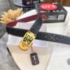 693201b03a89a121ed55076f Versace Medusa Head Belt – Original Factory Direct, Italian Imported Top Grain Calfskin, Wine Red Plain Texture, 3.8cm Width, Authentic NXP Chip Tag