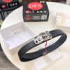 693201b23a89a121ed550782 Versace Automatic Buckle Belt, Custom Embossed Top Grain Imported Leather, Fine Calfskin with Small Texture, 3.5 cm Width