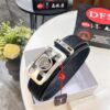 693201b23a89a121ed550783 Versace Automatic Buckle Belt, Custom Embossed Top Grain Imported Leather, Fine Calfskin with Small Texture, 3.5 cm Width