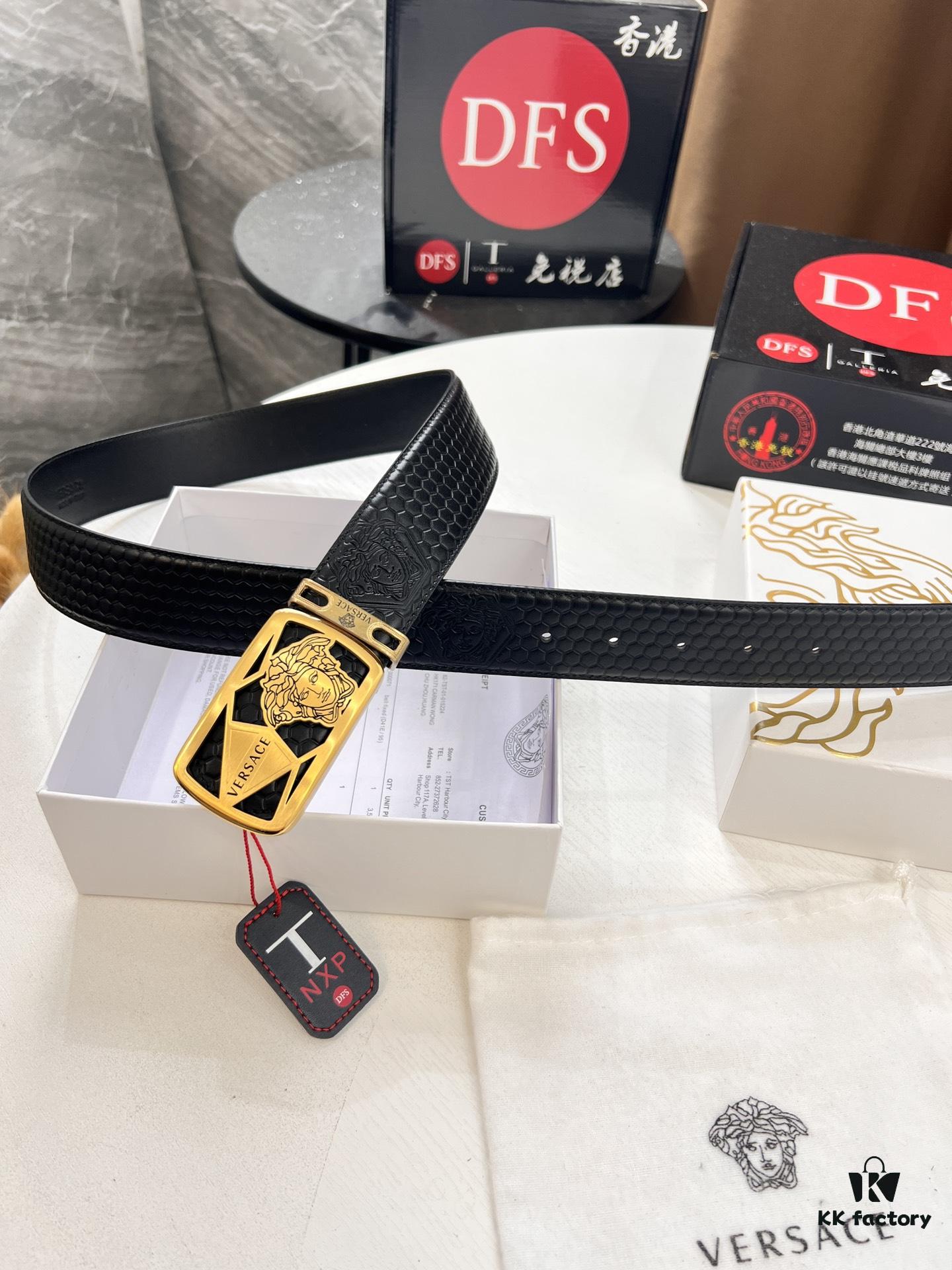 693201b43a89a121ed550798 Versace Belt 2023 New Arrival Genuine Top Grain Calfskin Leather Belt with Medusa Head Embossing and Stainless Steel Hardware