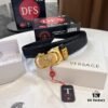 693201b53a89a121ed5507ae Versace Automatic Buckle Belt, Custom Embossed Top Grain Imported Leather, Fine Grain Cowhide, 3.5 cm Width, Luxury Business Formal Belt with Steel Automatic Slide Buckle