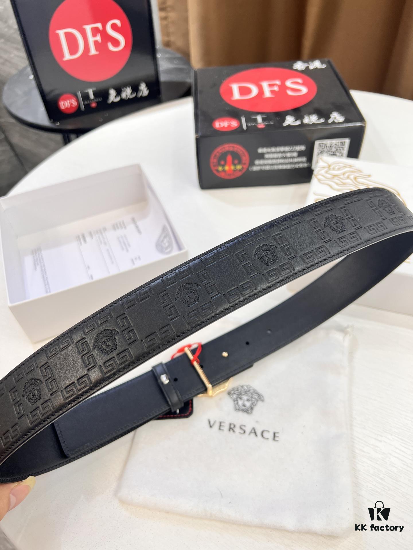 693201b73a89a121ed5507bf Versace Medusa Belt - Original Factory Order, Italian Imported Top Grain Calfskin, 3.8cm Width, Authentic Packaging with NXP RFID Tag