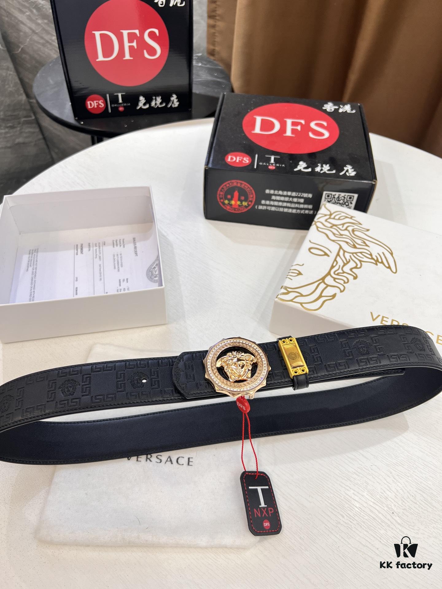 693201b73a89a121ed5507c0 Versace Medusa Belt - Original Factory Order, Italian Imported Top Grain Calfskin, 3.8cm Width, Authentic Packaging with NXP RFID Tag