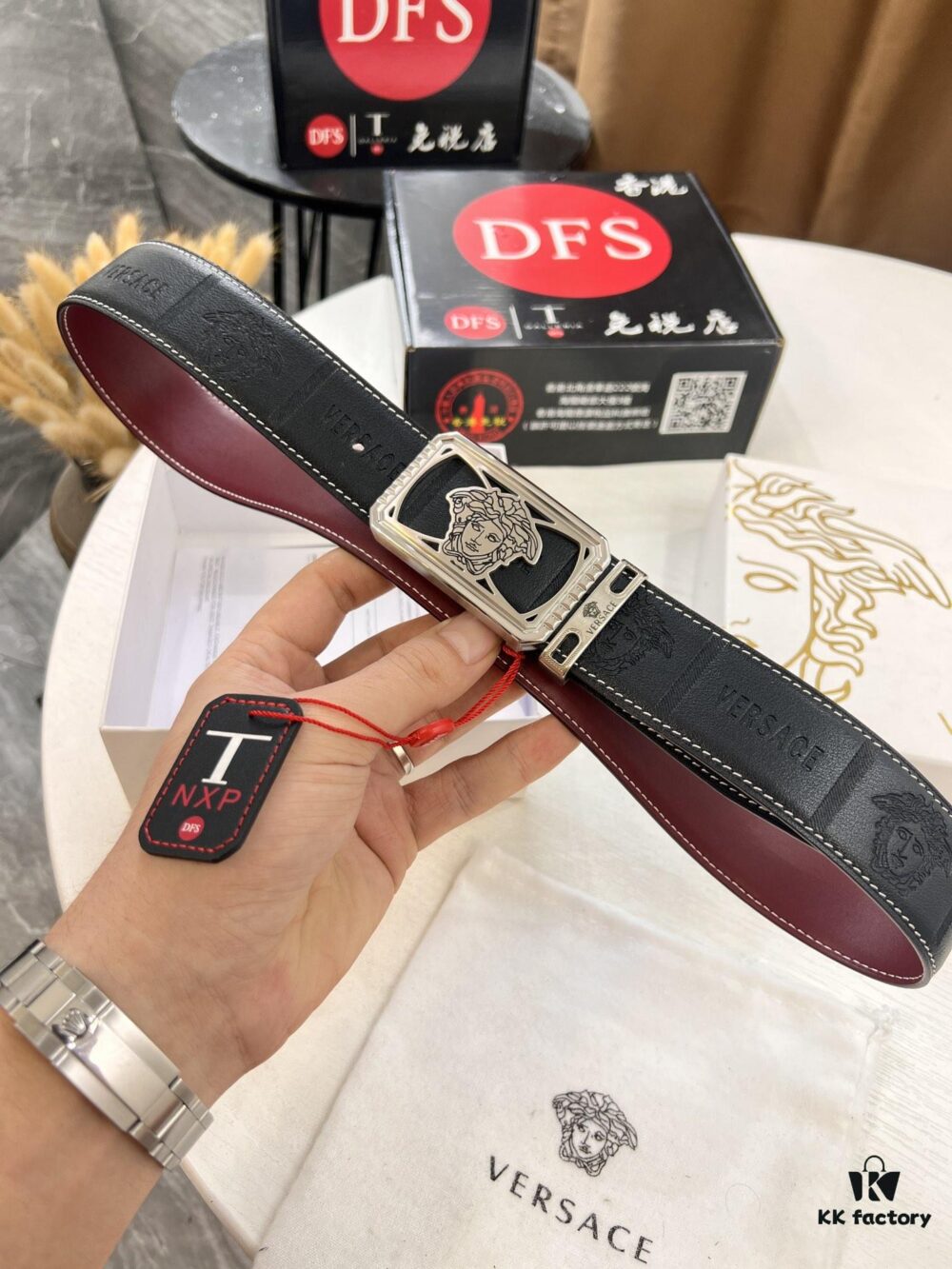 693201b83a89a121ed5507cc Versace Belt 2023 New Arrival Genuine Top-Grain Calfskin Leather Belt with Medusa Head Embossing Double-Sided Wearable Fashion Luxury Brand Belt for Men Women 3.8cm Width Stainless Steel Hardware