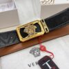 Versace Belt, New Style, Top-Quality First-Layer Cowhide with Medusa Embossing, Fashionable Soft Leather, Reversible Design, Stainless Steel Hardware, 3.8cm Width