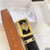 Versace Belt, New Style, Top-Quality First-Layer Cowhide with Medusa Embossing, Fashionable Soft Leather, Reversible Design, Stainless Steel Hardware, 3.8cm Width