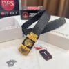 693201b93a89a121ed5507de Versace Belt, New Style, Genuine Top-Layer Cowhide with Medusa Embossing, Fashionable Streetwear Design, Soft Leather Texture, Precision Stainless Steel Hardware, 3.8cm Width