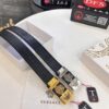 693201b93a89a121ed5507e0 Versace Belt, New Style, Genuine Top-Layer Cowhide with Medusa Embossing, Fashionable Streetwear Design, Soft Leather Texture, Precision Stainless Steel Hardware, 3.8cm Width