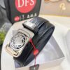 693201c63a89a121ed55085e Versace Automatic Buckle Belt, Premium Cowhide with Medusa Embossing, 3.5cm Width, Top-Quality Business Formal Accessory